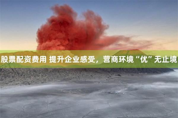 股票配资费用 提升企业感受，营商环境“优”无止境
